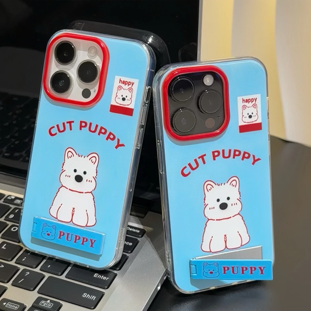 欧克里里可爱狗狗支架苹果14手机壳iPhone15华为p70/vivo小米oppo