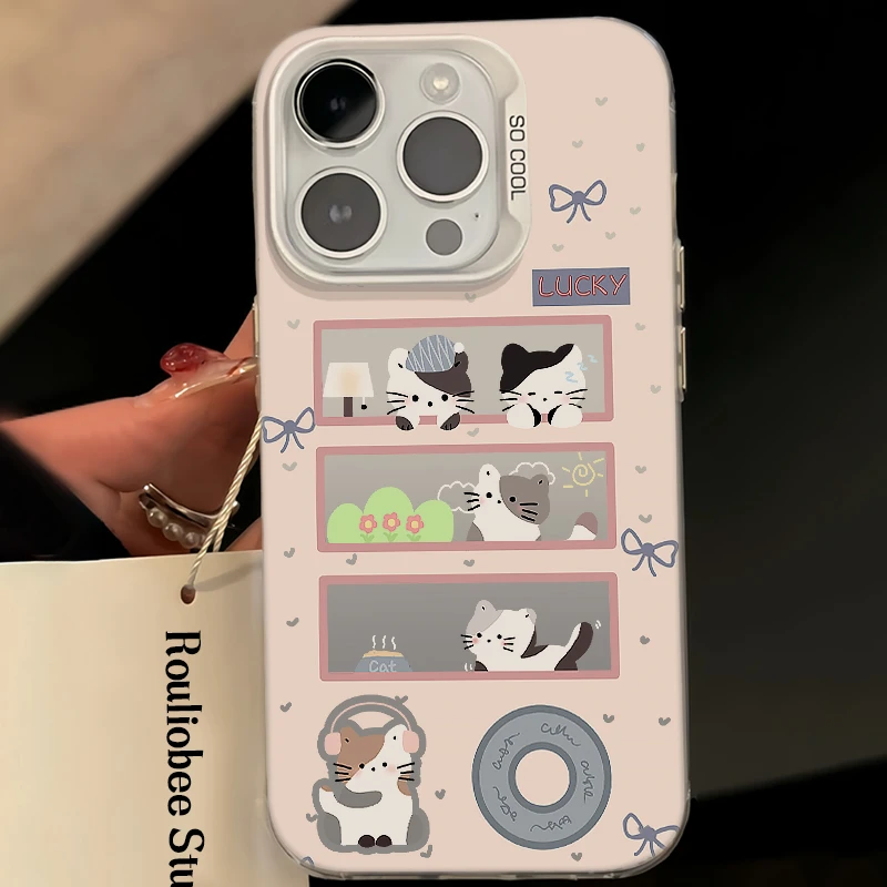 ins窗户小猫适用iPhone15/14潮牌手机壳苹果vivo华为小米oppo可爱