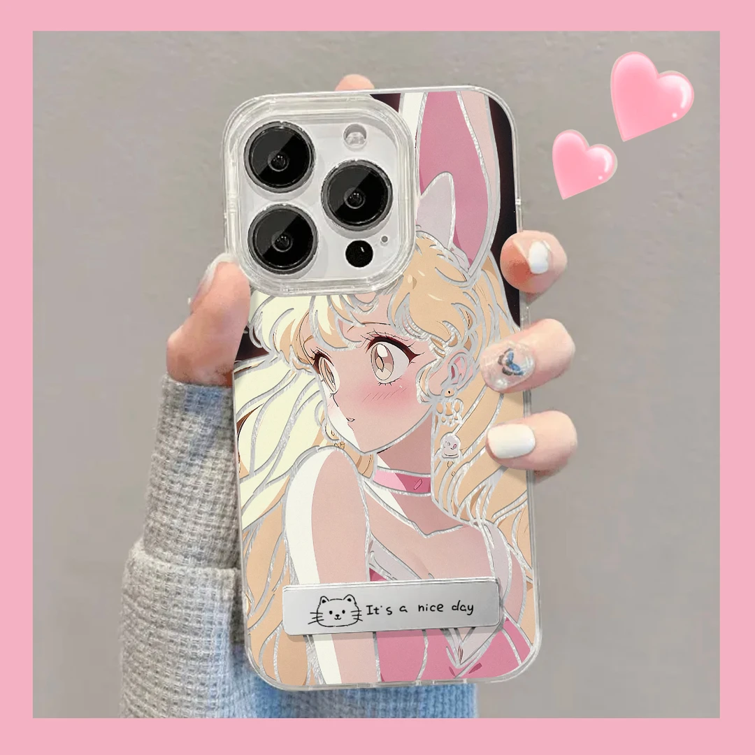 欧克里里水冰月美少女适用苹果15/14支架手机壳华为vivo小米oppo