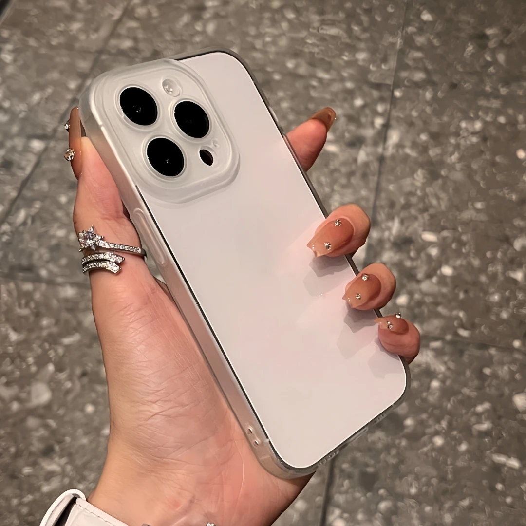 ins高级透白适用苹果15手机壳iphone13/14promax女12/11加厚镜头