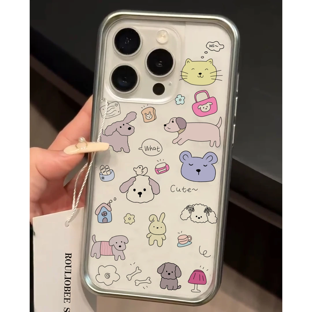 欧克里里宠物猫咪狗狗适用电镀相框刀锋苹果15安卓手机壳华为mate