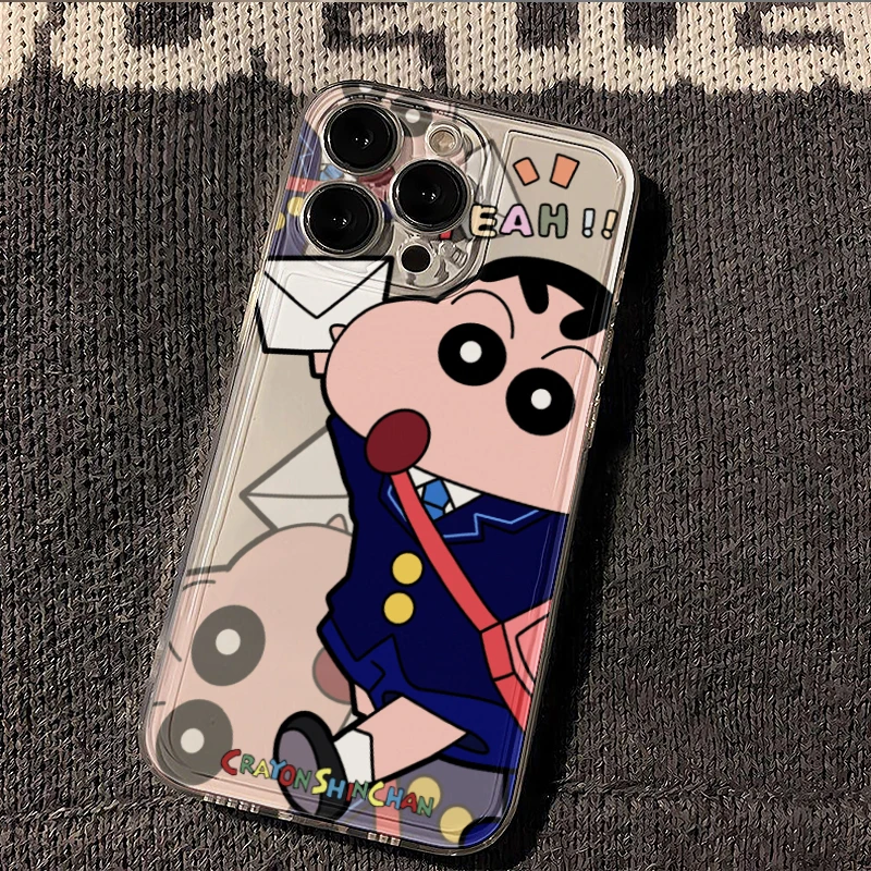 送信趣萌小新太空壳苹果14/13手机壳iPhone15promax12/11卡通xrxs