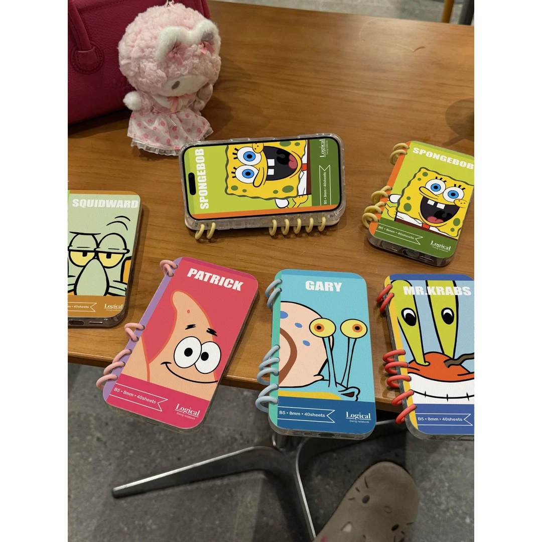 欧克里里爆款书本大脸派大星适用苹果16/15海绵宝宝14/13/12手机