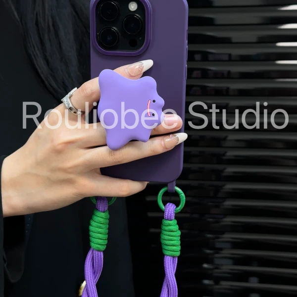 欧克里里怪兽支架斜挎挂绳iPhone15/14promax苹果11/12/13手机壳