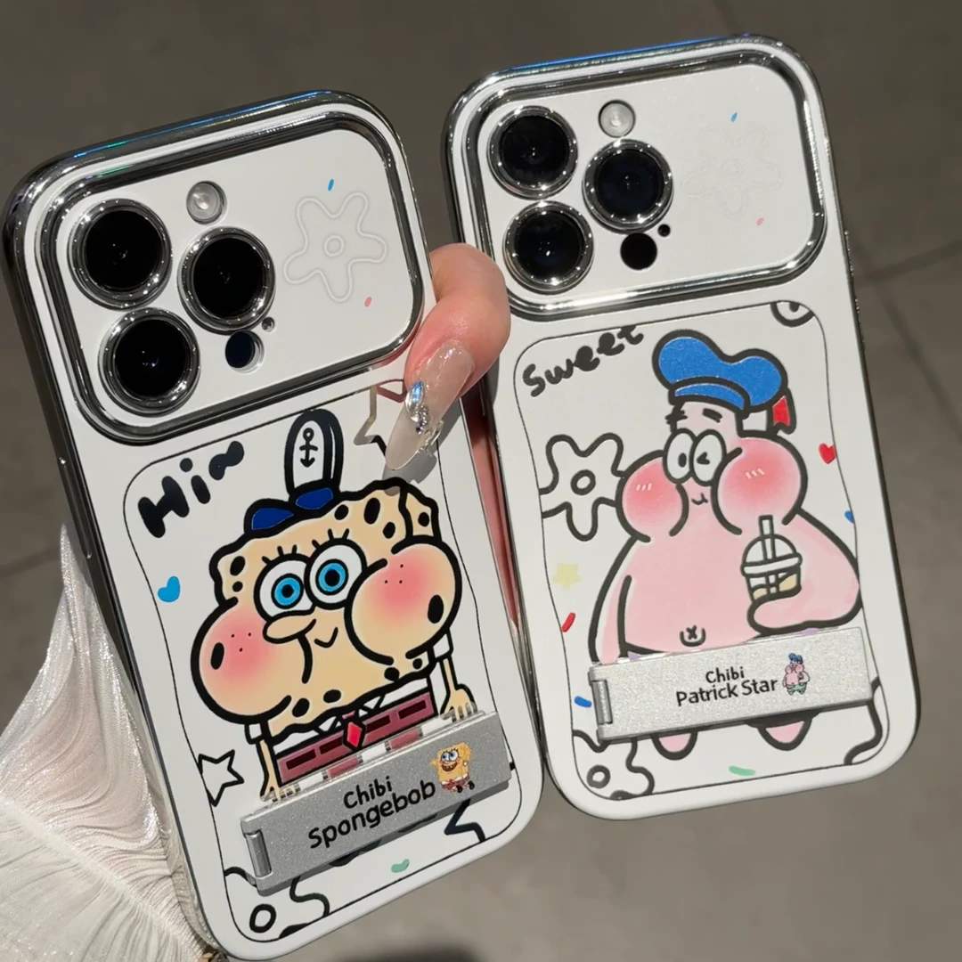 欧克里里海绵宝宝适用iphone15手机壳电镀14/13小米vivo华为oppo