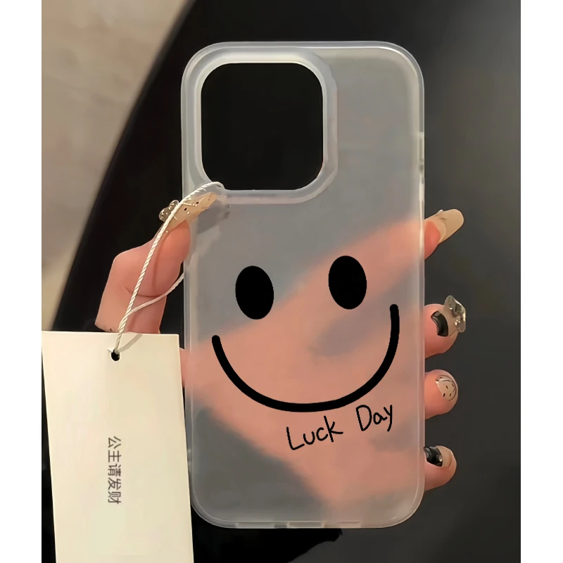 ins幸运微笑适用苹果14/15ProMax手机壳iPhone13/12/11亲肤xr/xs