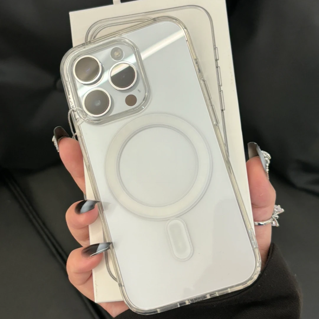 高级简约磁吸无线充电苹果15Pro手机壳iPhone14Promax13软12/11套