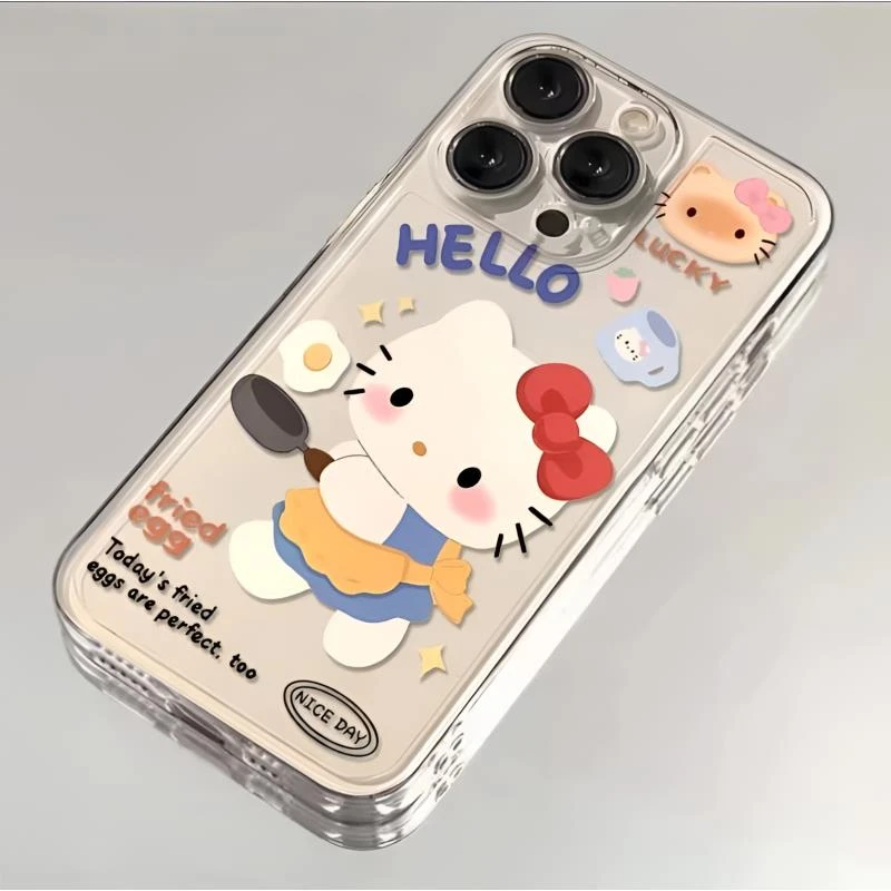 欧克里里可爱煎蛋KT猫iPhone17/16promax手机壳15/14/13软xr套xs