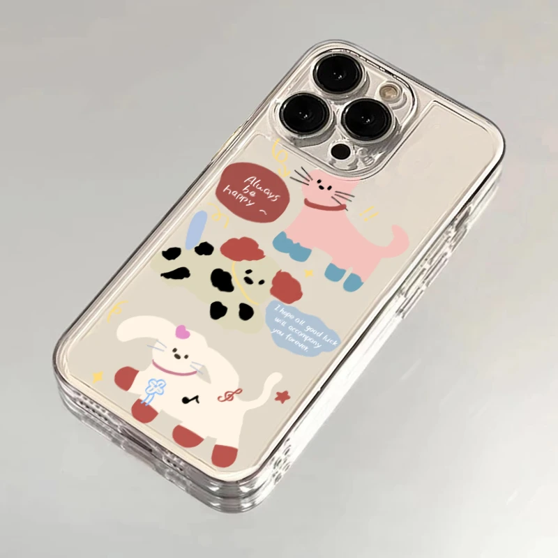 可爱三只猫狗适用iphone15promax苹果14手机壳华为vivo小米oppo