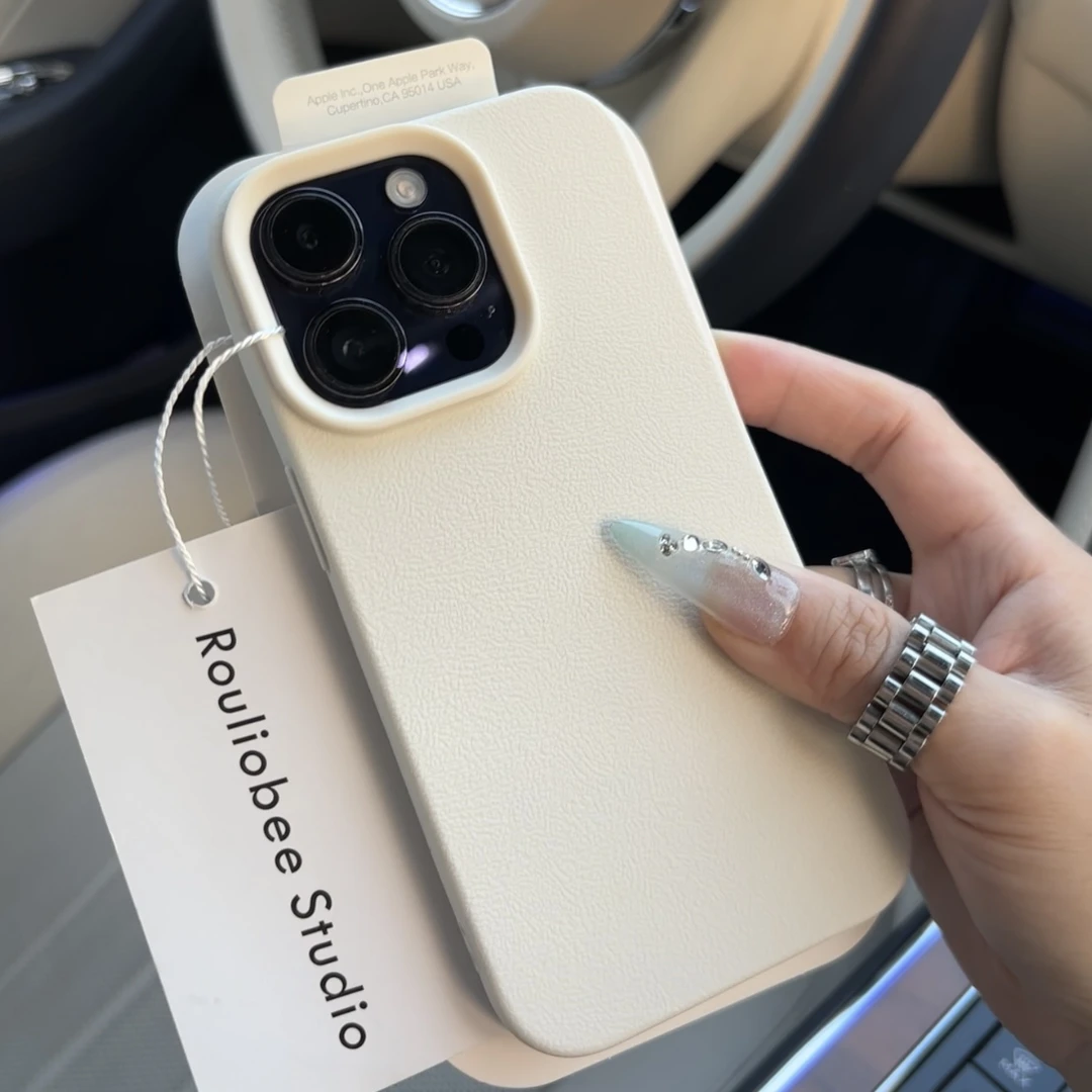 欧克里里简约多色荔枝纹适用iphone16/17苹果15/14手机壳13/12/11