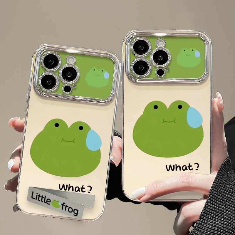 欧克里里流汗青蛙适用iphone15/14/13手机壳华为vivo小米oppo支架