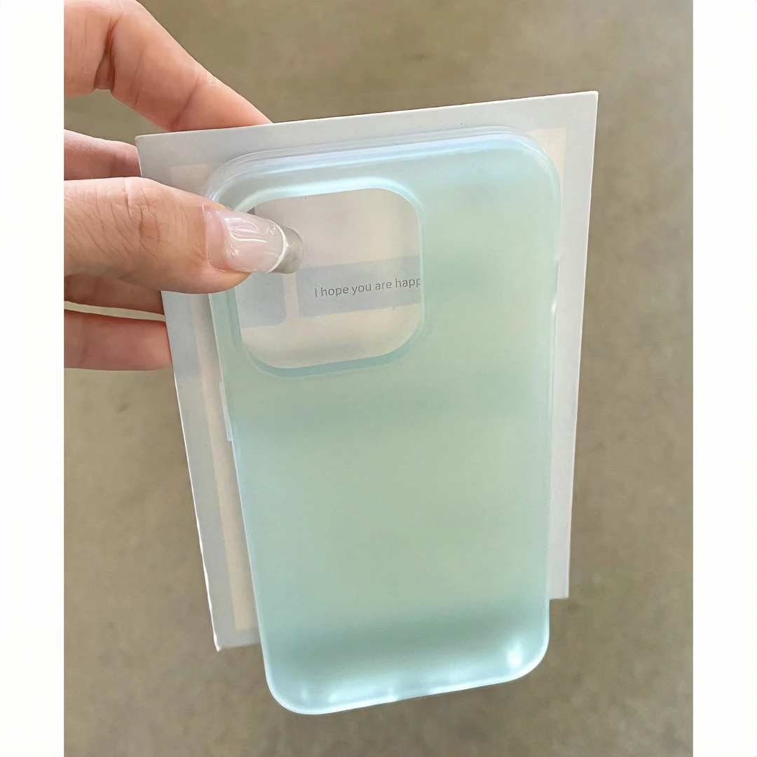 欧克里里简约清新绿幻影苹果13手机壳iphone15/14promax清透11/12