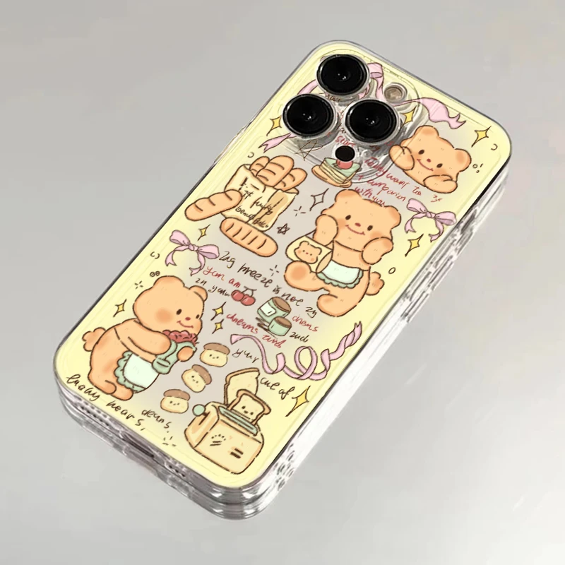 黄油小熊透明适用iphone15趣味苹果14太空手机壳华为vivo小米oppo