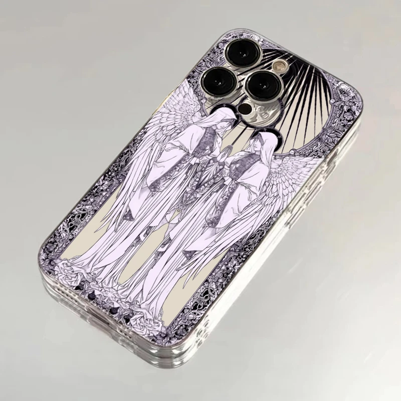 二次元天使适用苹果vivo小米oppo华为iPhone15promax手机壳太空壳