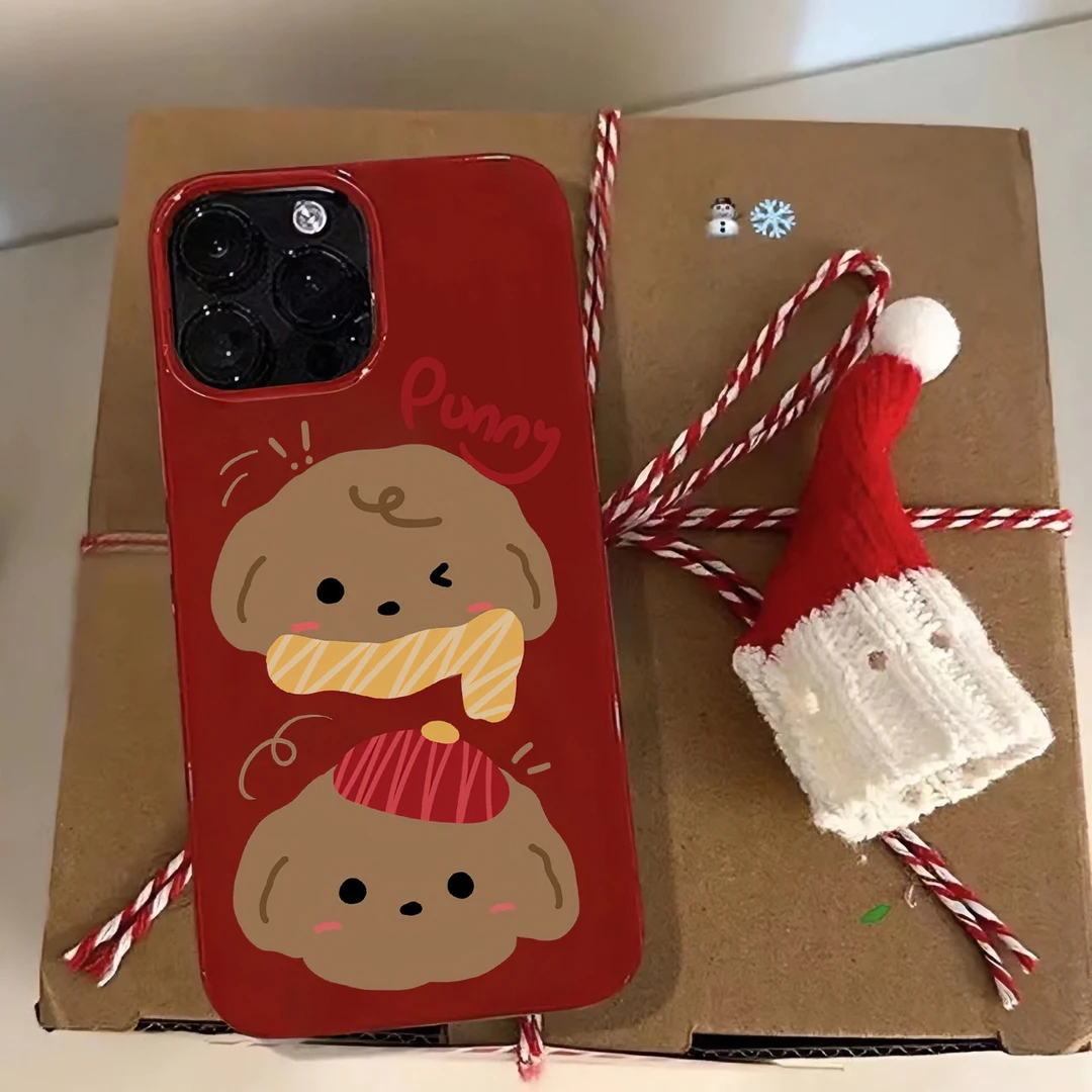 欧克里里围巾小狗苹果15手机壳iphone13/14promax大孔亮面11/12软