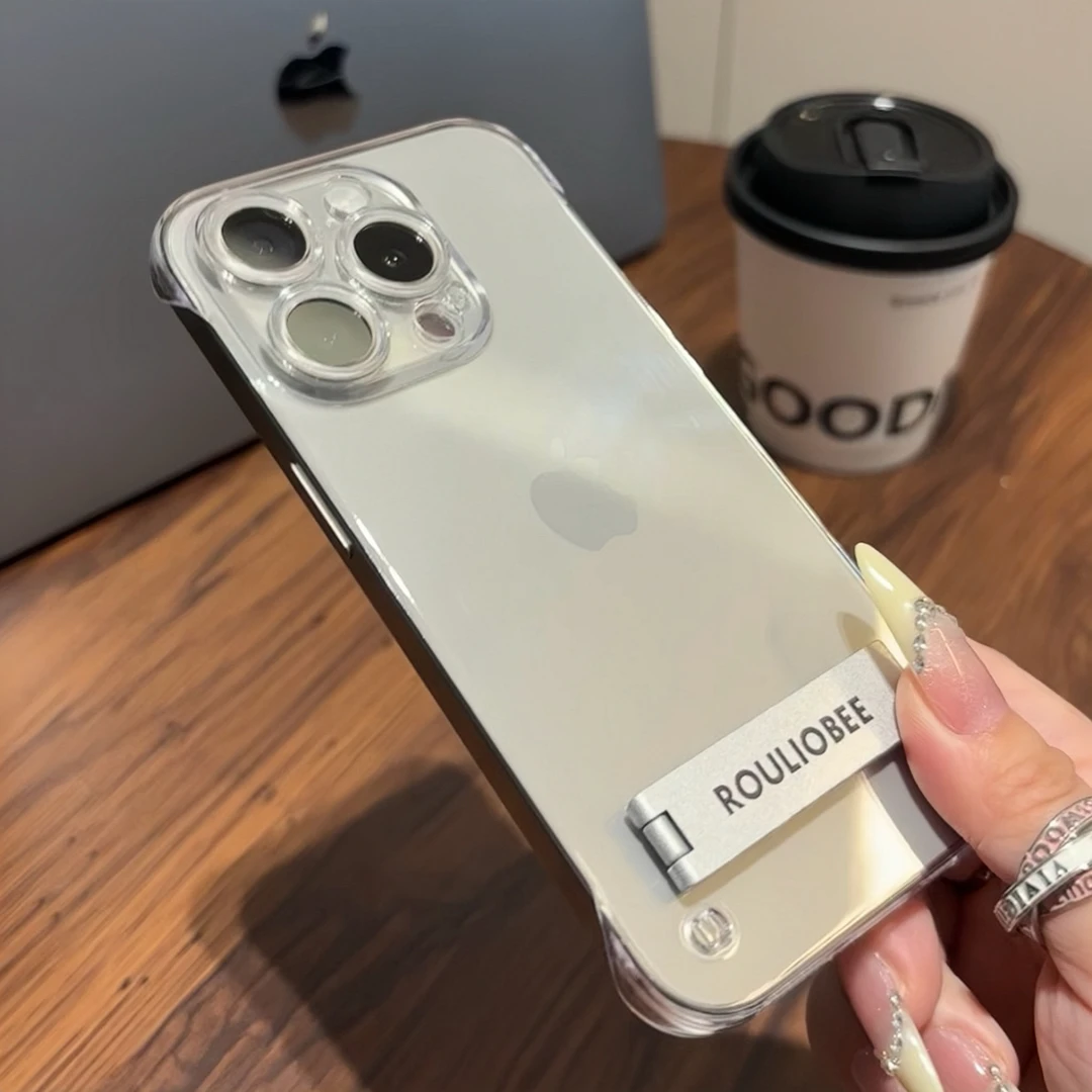 欧克里里高级无边框支架适用苹果15手机壳iphone13/14promax超薄1