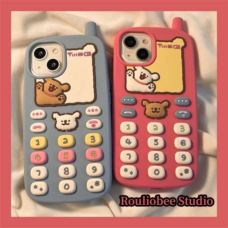 欧克里里小狗大哥大适用苹果15/14手机壳iphone16立体硅胶软壳13