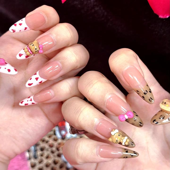 双拼猫穿戴甲长杏仁学生