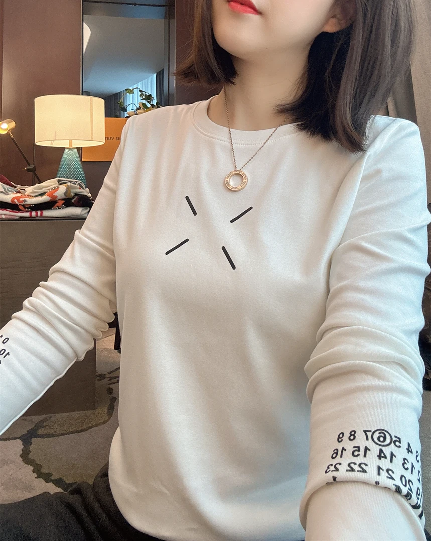 雪姐服饰「6系列磨毛长袖」秋冬时尚磨毛T恤百搭休闲显瘦圆领长袖