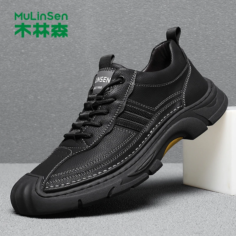 木林森2024冬季新款男士保暖回弹透气时尚百搭软底户外减震休闲鞋