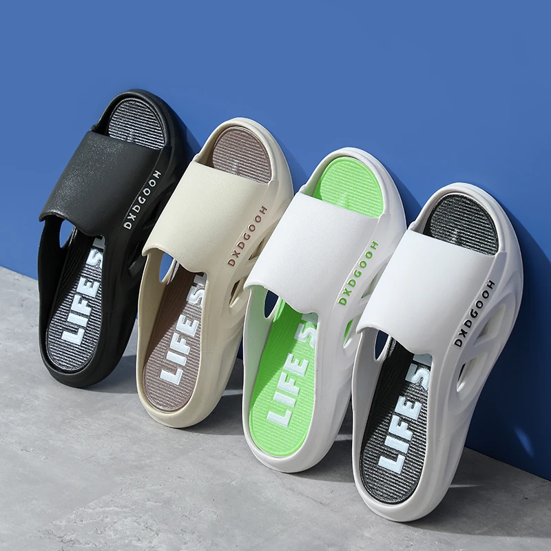 拖鞋男款外穿潮流时尚家居室内防滑耐磨男士一字拖厚底外出凉拖鞋