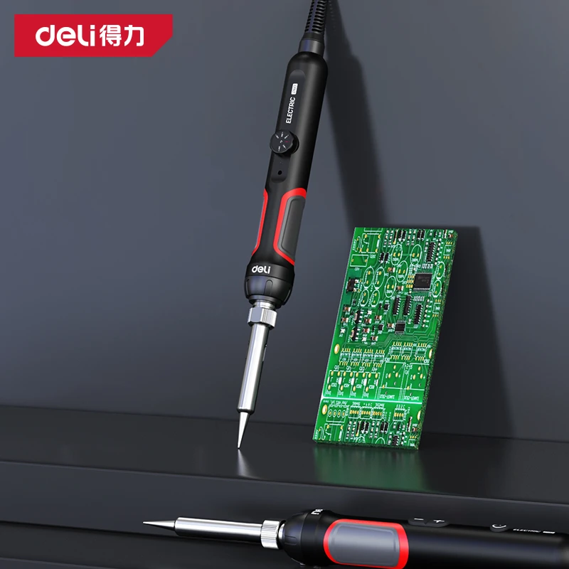 得力工具内热式旋钮调温电烙铁家用电焊维修多功能便携式焊接烙铁