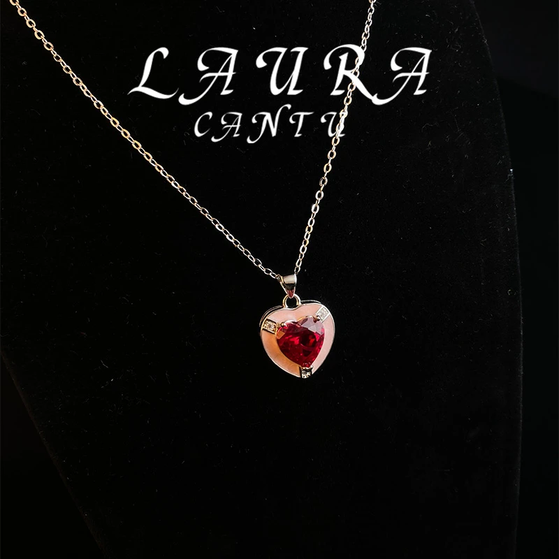 铜合金吊坠 璀璨心形吊坠甜美桃心项链-XS216