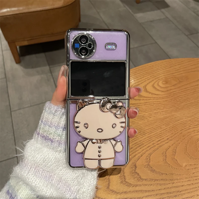 适用vivoxflip手机壳折叠屏电镀幻影透明铰链全包VIVOXFlip保护壳