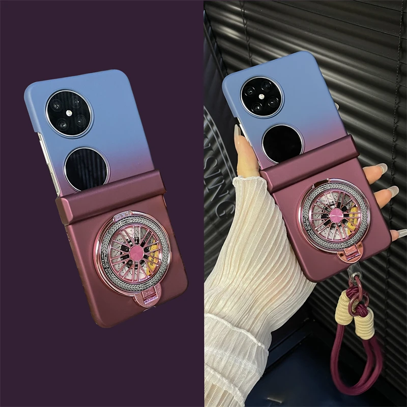 适用于华为Pocket2手机壳渐变磨砂铰链全包手提Pockets防摔保护壳