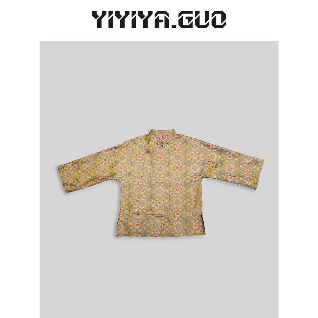 yiyiya.Guo艺艺吖/【黄金宝缠枝莲】立领斜襟长袖上衣2024936
