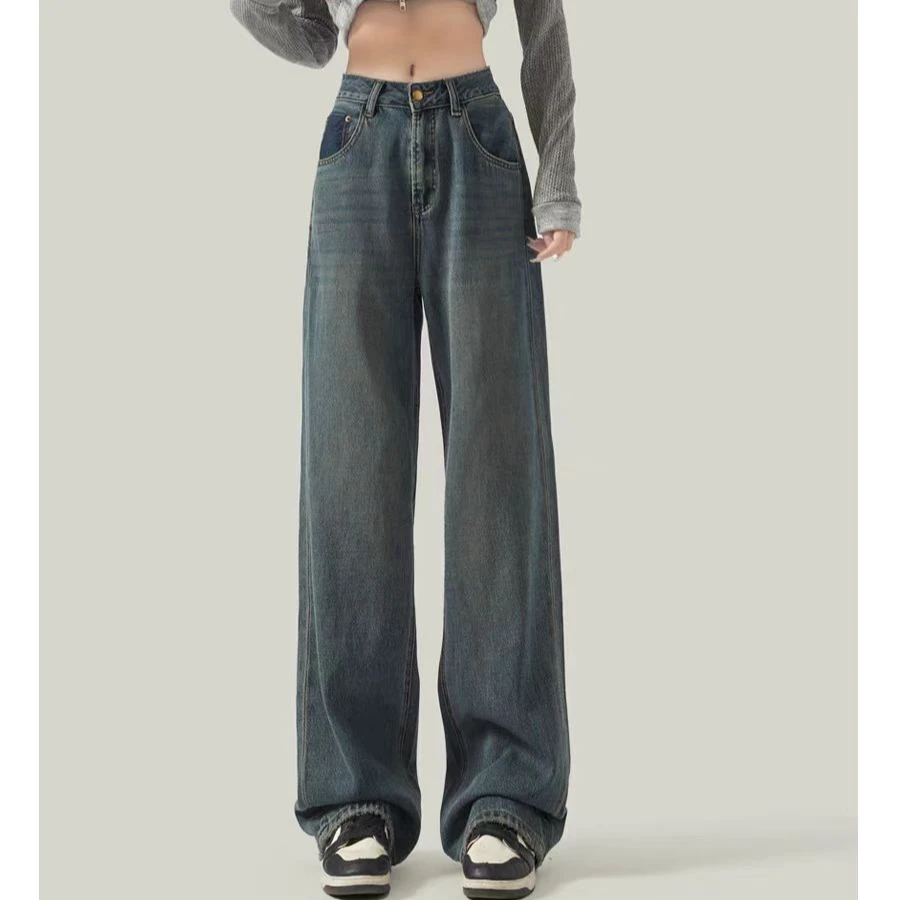 701-800孤品辣妹水洗女装默认微瑕疵修身秋冬垂感直筒裤