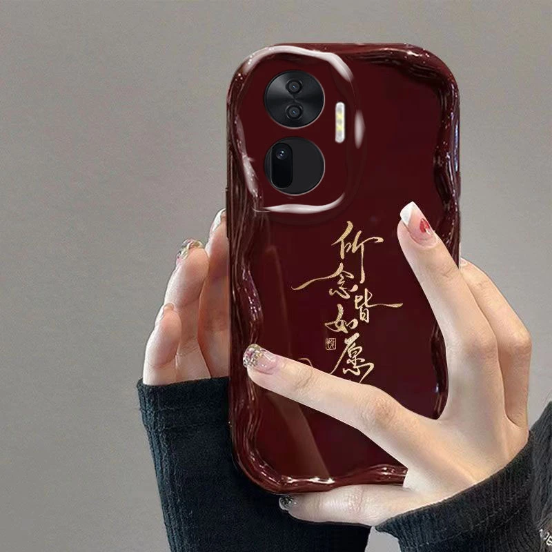 所念皆所愿OPPORENO11手机壳OPPORENO11PRO奶油纹全包硅胶潮