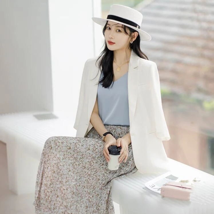 二哥二嫂 【一粒扣】春夏气质修身时尚小西装