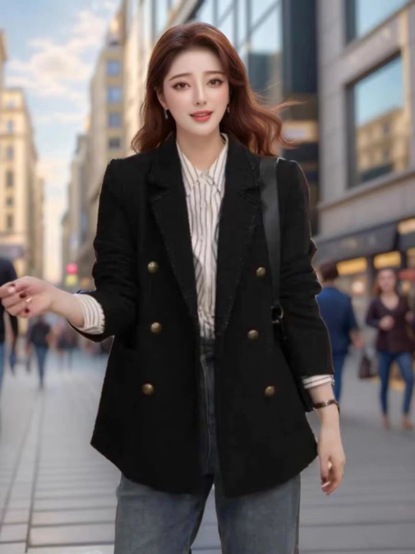 二哥二嫂【加棉小香外套】冬季加厚小香风毛呢外套