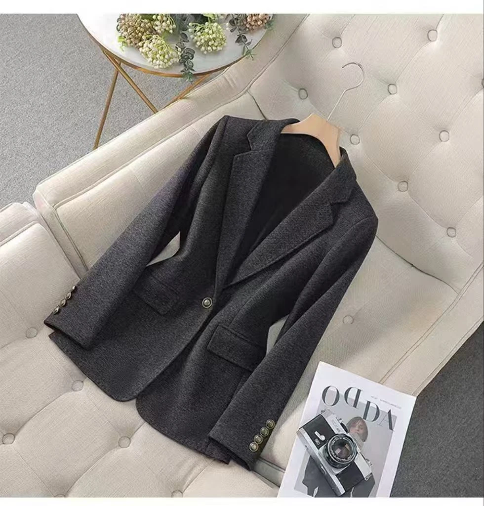 二哥二嫂【毛呢西装】秋冬修身一粒扣毛呢西装