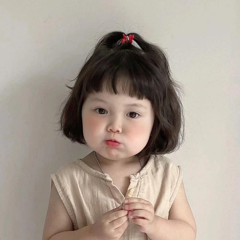 儿童假发女孩可爱短发bobo头空气刘海自然时尚日常仿真透气全头套