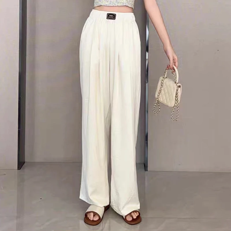 女士设计师新款缎面带口袋休闲显瘦阔腿裤A063/Z3-8