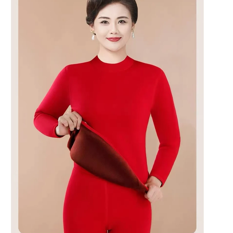 J1841巨厚加绒保暖女士秋冬内穿中领/圆领/保暖套装Z1-11