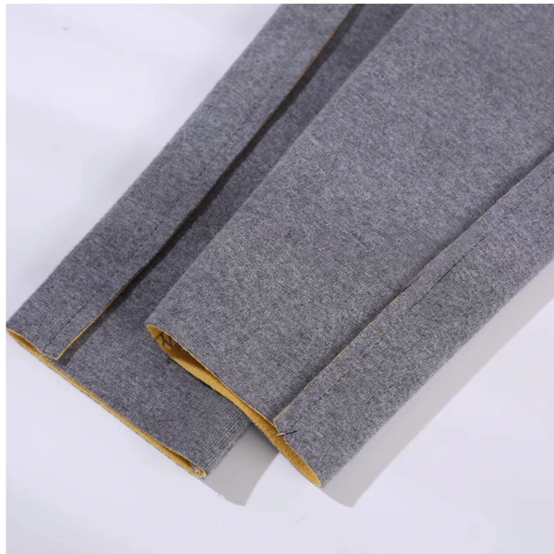 s109高克重加绒加厚打底裤一体绒外翻边设计款保暖打底裤/S3-4