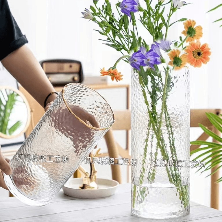 轻奢北欧玻璃花瓶透明创意简约ins餐桌客厅插花鲜花水培玻璃花瓶