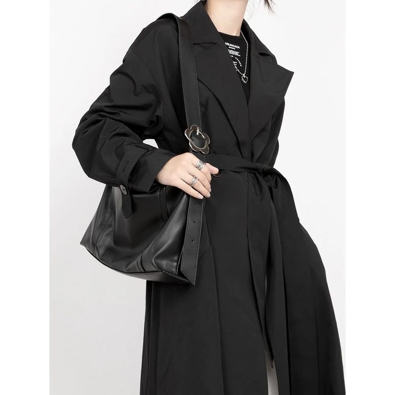 木川卡原创 简约百搭大容量软皮斜挎包单肩枕头包