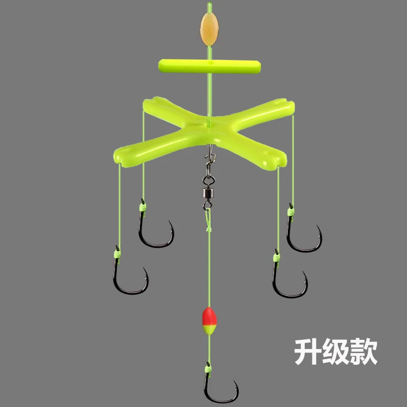 扁担钩四叉翻板钩鲢鱼爆炸钩方块鱼饵伊势尼有刺