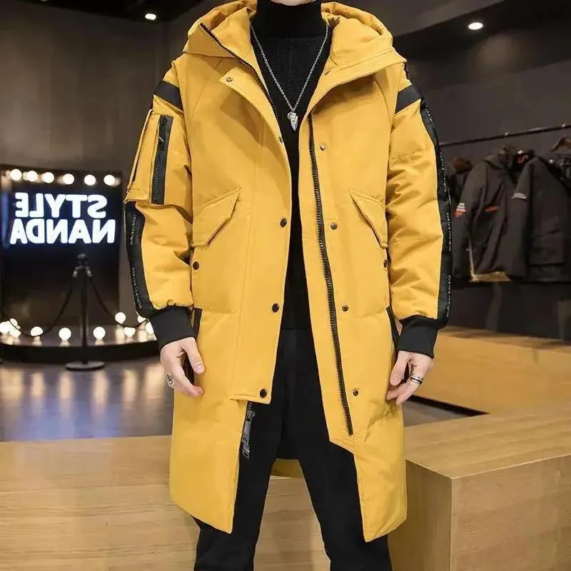 反季2023新款过膝派克服加厚中长款男士羽服冬季白鸭外套潮羽