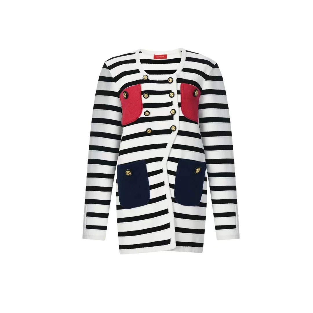 拉飞姆2024秋 斯隆名门撞色针织外套LF24Q31ZM157