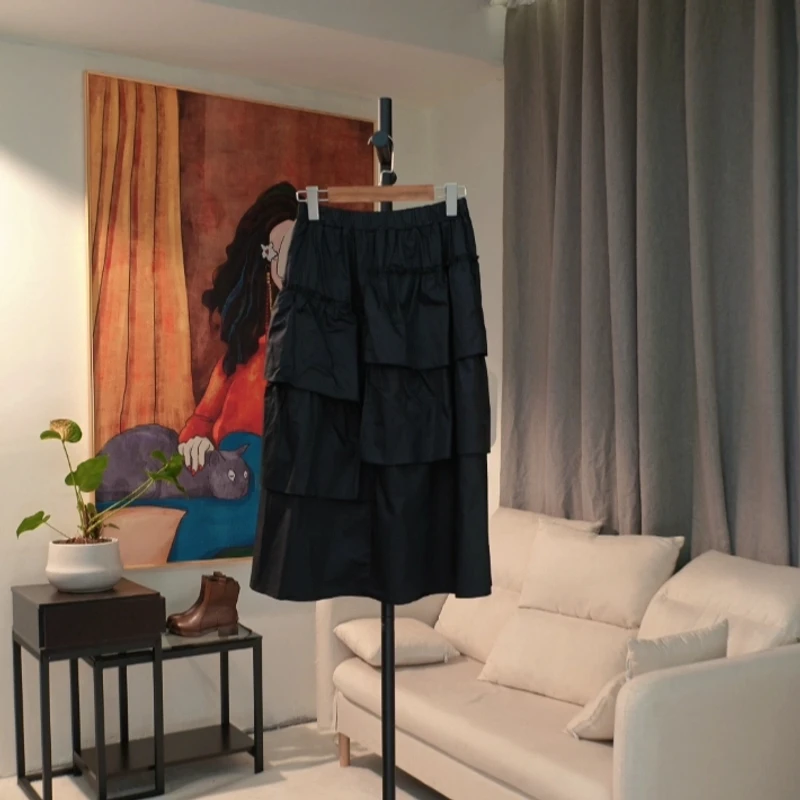 Q009  可爱日系少女风高腰显瘦蛋糕半身裙不规则设计 EW21Q6033D