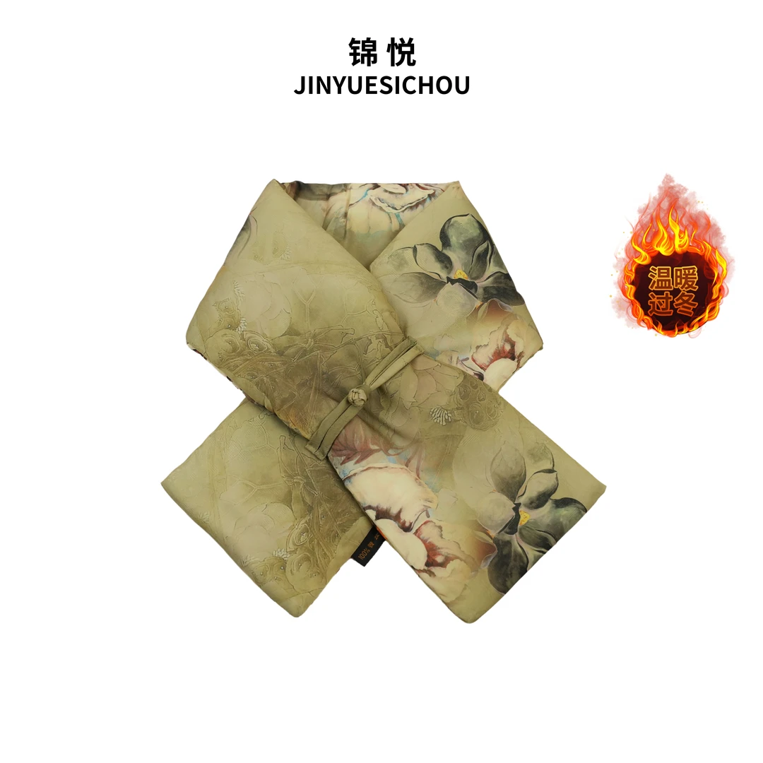 锦悦【荷韵】新中式轻奢高定国风围巾（K241）