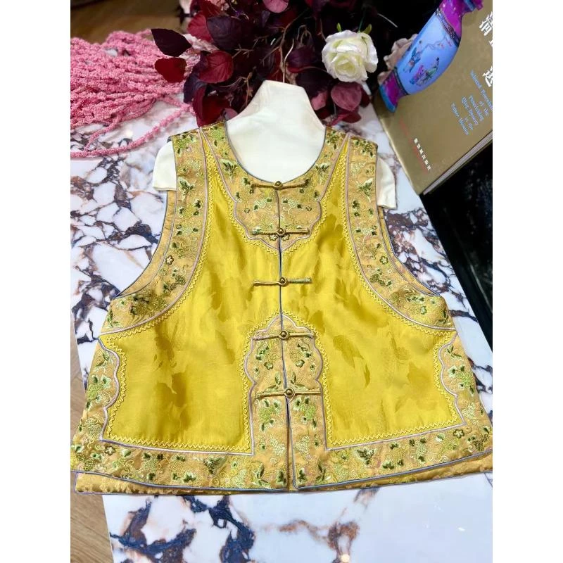 2024秋季新款高端刺绣两面可穿国潮新中式马夹