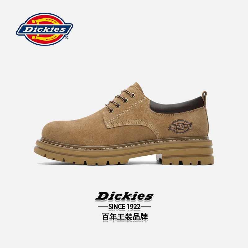 Dickies工装鞋男秋冬新款真皮男鞋潮流大头皮鞋男士休闲鞋子厚底