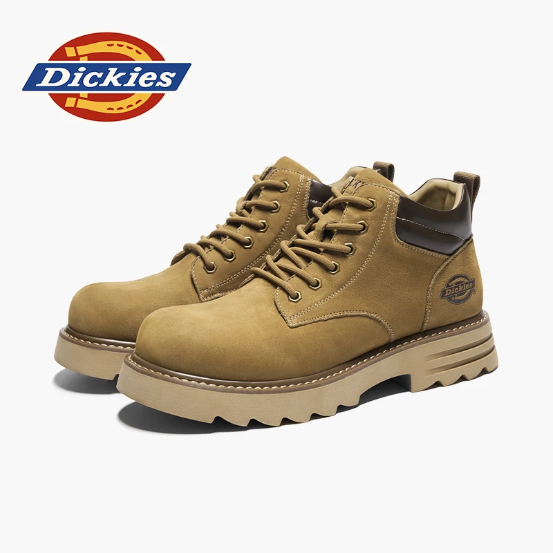 Dickies马丁靴男款2025新款秋冬男鞋英伦靴子加绒保暖中帮工装靴