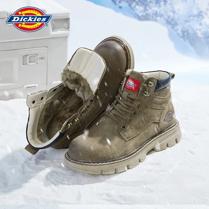 Dickies2024秋季透气男女英伦风马丁靴高帮休闲厚底情侣鞋工装靴